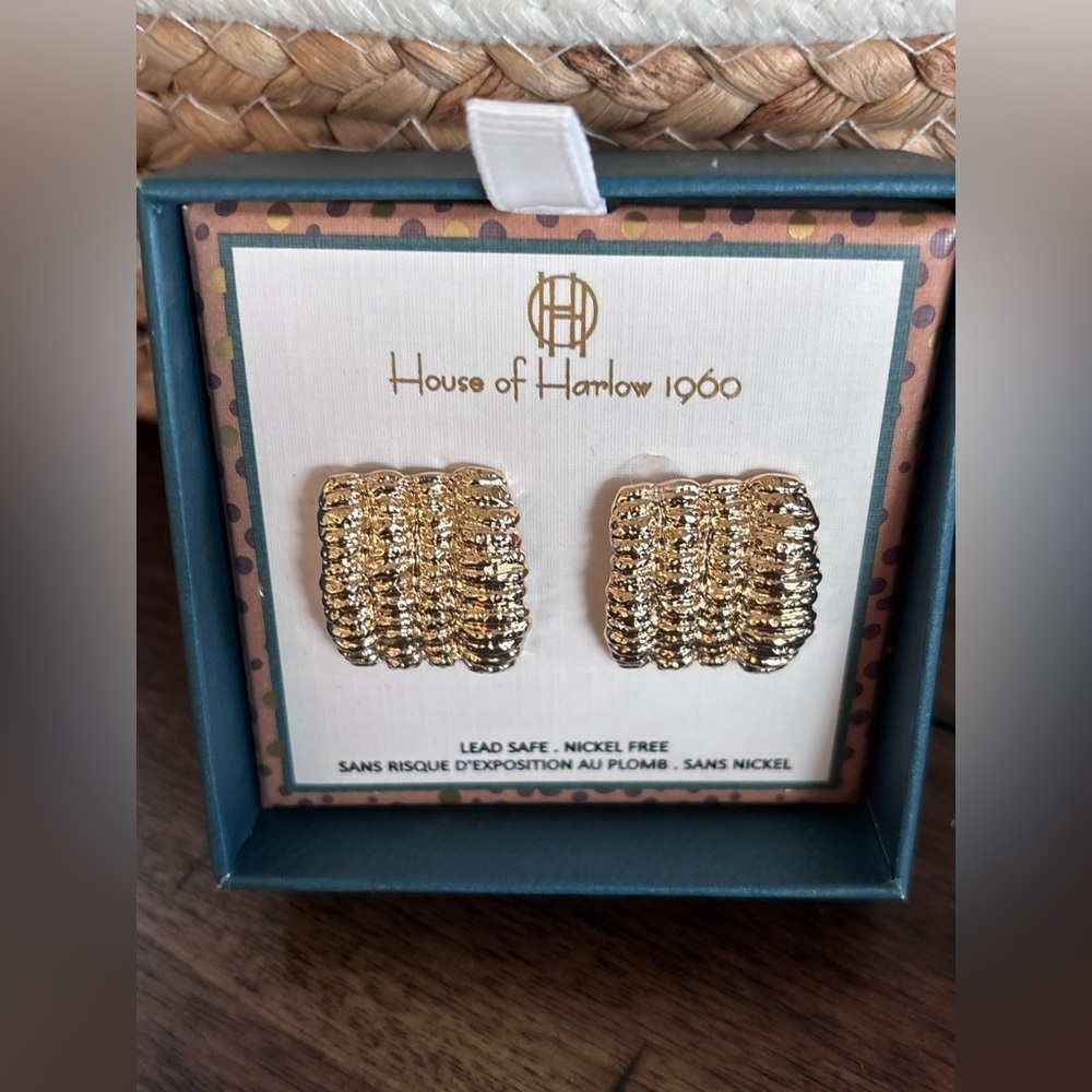 House of Harlow 1960 Textured Gold Earrings